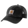 Carhartt Hats: 100286 001 Black Mesh Back Buffalo Cap