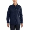 Carhartt FR Women's Shirt: 102459 410 Dark Navy Twill Shirt