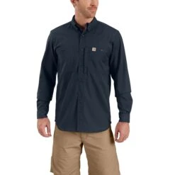 Carhartt Shirt Men's: 102538 412 Navy Long Sleeve Rugged Professional