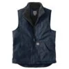 Carhartt Vest: Men's 104277 I26 Navy Washed Duck Sherpa Lined Mock Vest