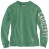 Carhartt Sweatshirts: Women's 104410 G59 Boreal Heather Crewneck Relaxed Fit Graphic Sweatshirt
