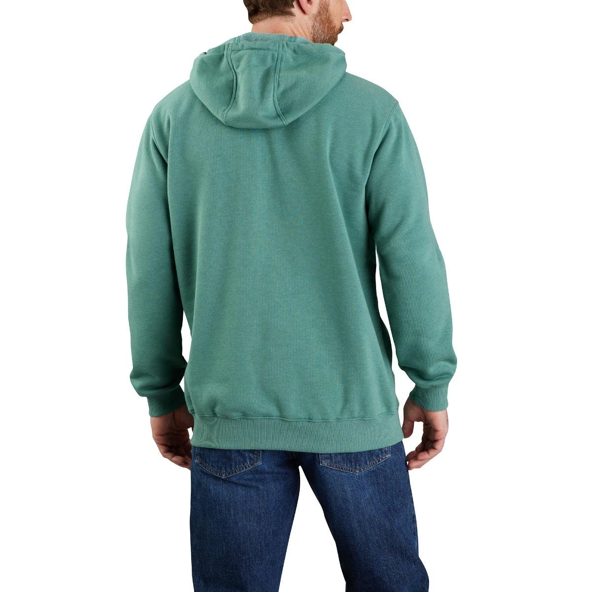 Carhartt Sweatshirts: Men's 105431 L05 Slate Green Heather Defender Loose Fit โCโ Logo Graphic Sweatshirt - Image 3