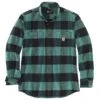 Carhartt Shirts: Men's 105432 L04 Slate Green Midweight Rugged Flex Relaxed Fit Flannel Shirt