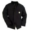 Carhartt Coats: Men's Black C003 BLK Arctic Quilt Lined Traditional Duck Coat
