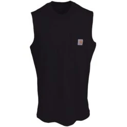 Carhartt Shirts: Men's Black 100374 001 Workwear Pocket Sleeveless T-Shirt
