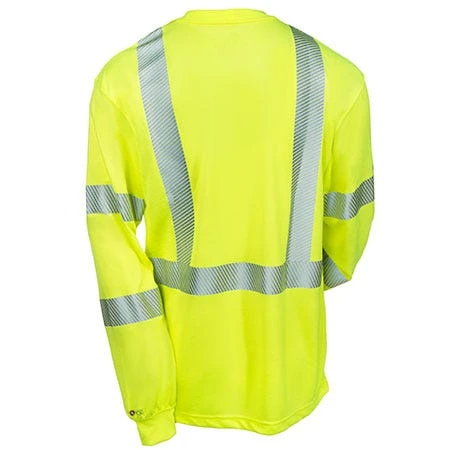 Carhartt Force Shirts: Men's Lime 100496 323 Hi Vis Class 3 Force Long Sleeve Shirt - Image 3