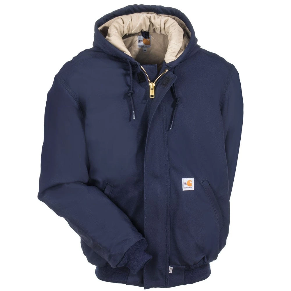 Carhartt Jackets: Men's 101621 410 FR Duck Navy Blue Jacket - Image 3