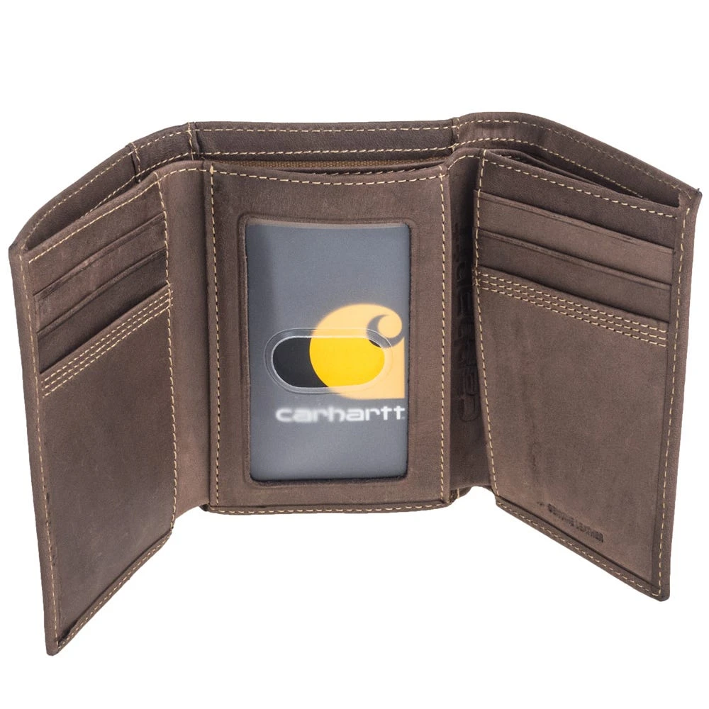 Carhartt Wallets: Men's B000021320199 Brown Detroit Leather Trifold Wallet - Image 2