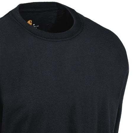 Carhartt Shirts: Men's Black K231 BLK Logo Cotton Jersey Long Sleeve Tee Shirt - Image 2