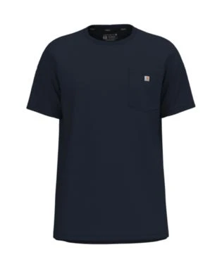 Carhartt Shirts: Men's 104616 I26 Navy Force Relaxed Fit Short Sleeve Pocket T-Shirt