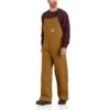 Carhartt Overalls: Men's 104393 BRN Brown Loose Fit Firm Duck Insulated Bib Overall