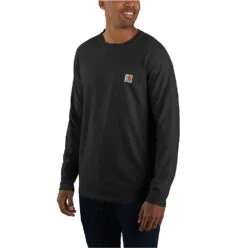 Carhartt Force Shirts: Men's 104617 N04 Black Force Long Sleeve Moisture Wicking Shirt