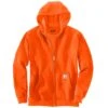 Carhartt Sweatshirts: Men's K122 BOG Brite Orange Midweight Hooded Front Zip Sweatshirt