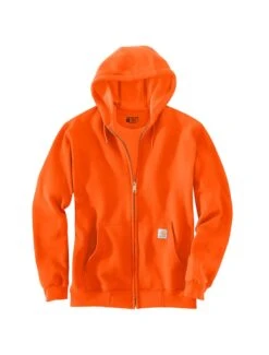 Carhartt Sweatshirts: Men's K122 BOG Brite Orange Midweight Hooded Front Zip Sweatshirt