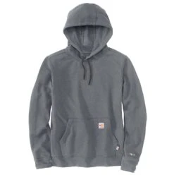 Carhartt Force Sweatshirts: Men's 104983 020 Granite Heather Pullover Flame Resistant Hooded Sweatshirt