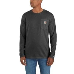 Carhartt Force Shirts: Men's 104617 CRH Carbon Heather Long Sleeve Moisture Wicking Shirt