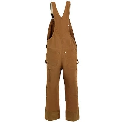 Carhartt Overalls: Men's R41 BRN Brown Cotton Lined Bib Overalls - Image 4