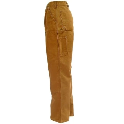 Carhartt Pants: Men's B136 BRN Brown Double Front Duck Dungaree Work Pants - Image 3