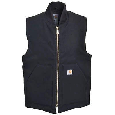 Carhartt Vests: Men's Black V01 BLK Cotton Duck Arctic Vest - Image 2
