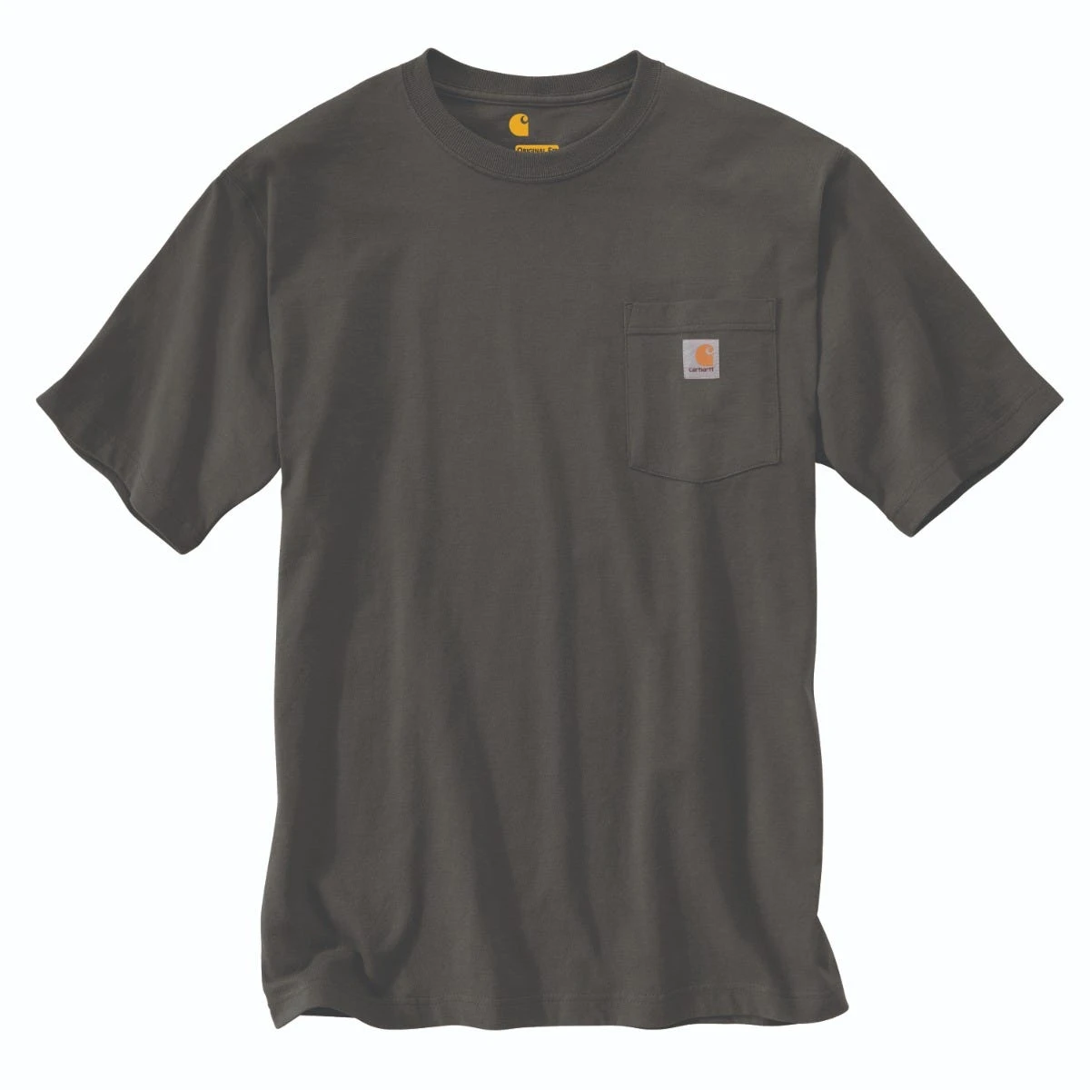 Carhartt Shirts: Men's K87 306 Peat Heavyweight Pocket Short Sleeve Loose Fit T Shirt