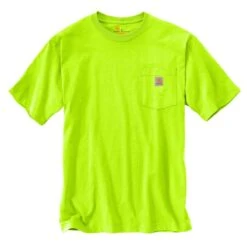 Carhartt Shirts: Men's K87 BLM Brite Lime Heavyweight Short Sleeve Loose Fit Pocket T Shirt
